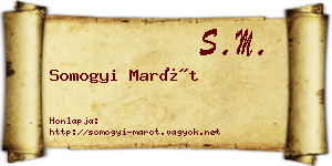 Somogyi Marót névjegykártya